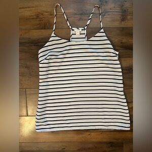 J.Crew Striped Cami Tank Top Women’s 6 | Black & White Strappy Sleeveless Blouse
